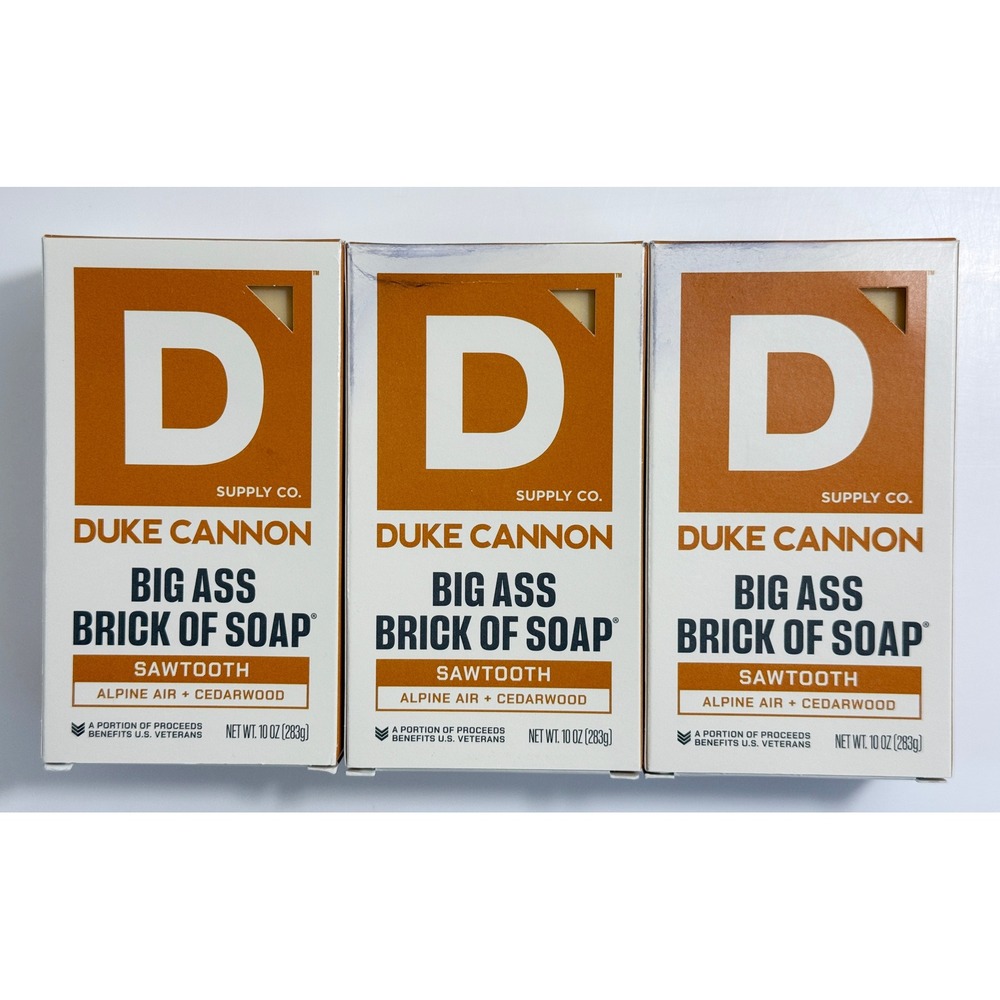 Duke Cannon Bar Soap Men 3-Pack 10oz Sawtooth Alpine Air Cedarwood Triple Milled